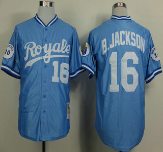 Kansas City Royals #16 Bo Jackson 1987 Light Blue Throwback Jersey