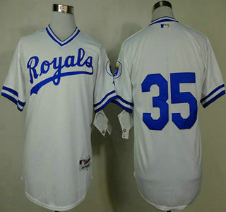 Kansas City Royals #35 Eric Hosmer 1974 White Jersey