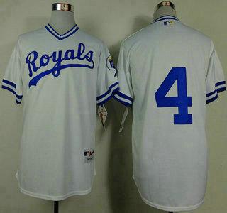 Kansas City Royals #4 Alex Gordon 1974 White Jersey