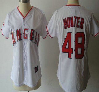 LA Angels of Anaheim #48 Toril Hunter White With Red Womens Jersey