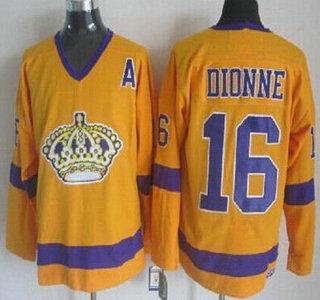 Los Angeles Kings #16 Marcel Dionne Yellow Throwback CCM Jersey