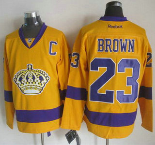 Los Angeles Kings #23 Dustin Brown Yellow Jersey