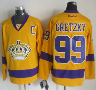 Los Angeles Kings #99 Wayne Gretzky Yellow Jersey