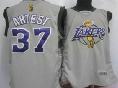 Los Angeles Lakers 37 Artest 2010 The Finals Commemorative Edition Gray Jersey