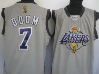 Los Angeles Lakers 7 Odom 2010 The Finals Commemorative Edition Gray Jersey