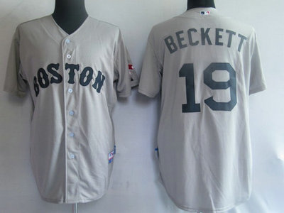 Boston Red Sox 19 Beckett Grey Jersey