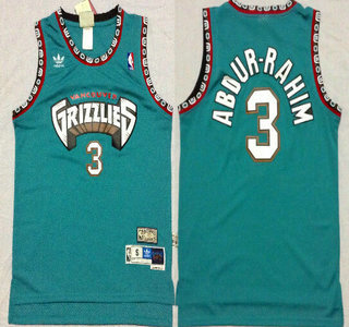 Memphis Grizzlies #3 Shareef Abdur-Rahim ABA Hardwood Classics Green Throwback Swingman Jersey
