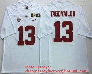 Men's Alabama Crimson Tide #13 Tua Tagovailoa White 2017 Vapor Untouchable Stitched Nike NCAA Jersey