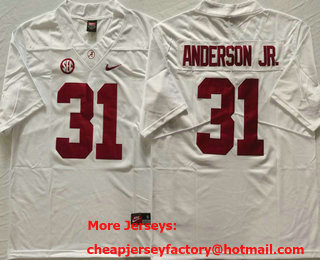 Men's Alabama Crimson Tide #31 Will Anderson Jr Limited White College Football Jersey