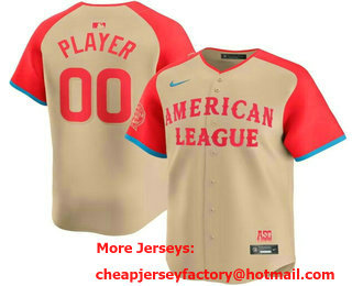 Men's American League Custom Nike Cream 2024 MLB All Star Game Limited Stitched Jersey
