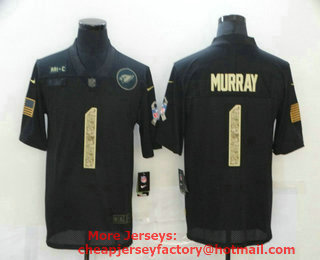 Men's Arizona Cardinals #1 Kyler Murray Black Camo 2020 Salute To Service Stitched NFL Nike Limited Jersey