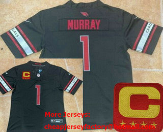 Men's Arizona Cardinals #1 Kyler Murray Limited Black C Patch FUSE Vapor Jersey