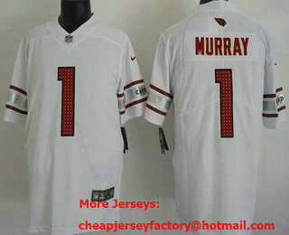 Men's Arizona Cardinals #1 Kyler Murray Limited White Vapor Jersey