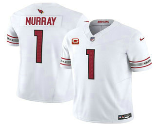 Men's Arizona Cardinals #1 Kyler Murray White 2023 FUSE With C Patch Vapor Limited Stitched Jersey