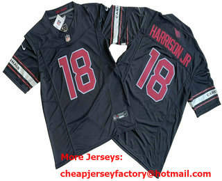 Men's Arizona Cardinals #18 Marvin Harrison Jr Limited Black FUSE Vapor Jersey