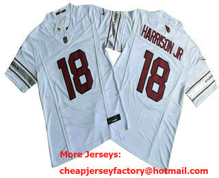 Men's Arizona Cardinals #18 Marvin Harrison Jr Limited White FUSE Vapor Jersey