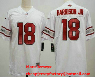 Men's Arizona Cardinals #18 Marvin Harrison Jr Limited White Vapor Jersey