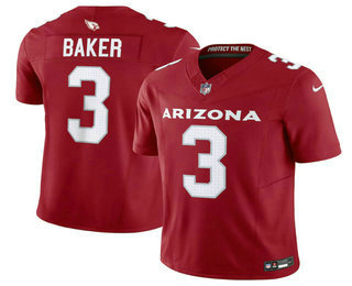 Men's Arizona Cardinals #3 Budda Baker Red 2023 FUSE Vapor FUSE Limited Stitched Jersey