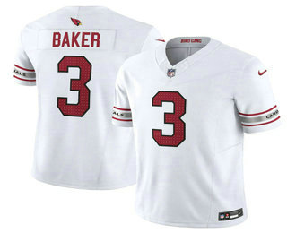 Men's Arizona Cardinals #3 Budda Baker White 2023 FUSE Vapor FUSE Limited Stitched Jersey