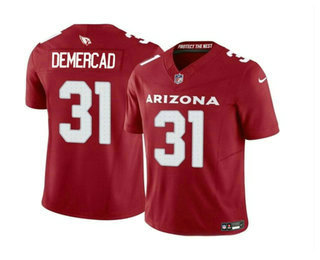 Men's Arizona Cardinals #31 Emari Demercado Red 2023 FUSE Vapor Limited Stitched Jersey