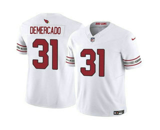 Men's Arizona Cardinals #31 Emari Demercado White 2023 FUSE Vapor Limited Stitched Jersey