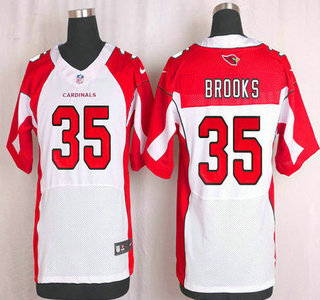 Men's Arizona Cardinals #35 Cariel Brooks White Road NFL Nike Elite Jersey