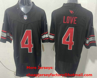 Men's Arizona Cardinals #4 Jeremiyah Love Limited Black FUSE Vapor Jersey