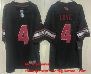 Men's Arizona Cardinals #4 Jeremiyah Love Limited Black Vapor Jersey