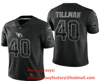Men's Arizona Cardinals #40 Pat Tillman Black Reflective Limited Stitched Football Jersey