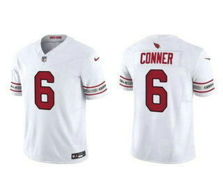 Men's Arizona Cardinals #6 James Conner White 2023 FUSE Vapor Limited Stitched Jersey