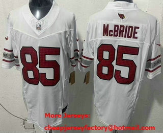 Men's Arizona Cardinals #85 Trey McBride Limited White FUSE Vapor Jersey