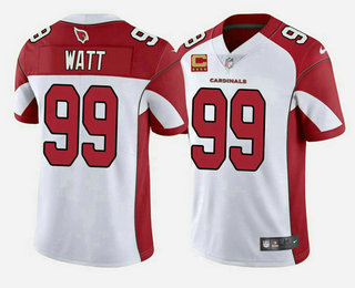 Men's Arizona Cardinals #99 JJ Watt 2022 White With 4star C Patch Vapor Untouchable Limited Stitched Jersey