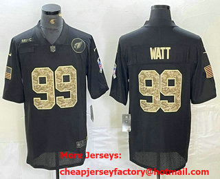 Men's Arizona Cardinals #99 JJ Watt Black Camo 2020 Salute To Service Stitched NFL Nike Limited Jersey