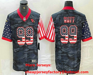 Men's Arizona Cardinals #99 JJ Watt USA Camo 2020 Salute To Service Stitched NFL Nike Limited Jersey
