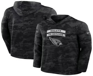 Men's Arizona Cardinals Black 2026 Salute to Service Sideline Lightweight Hoodie Long Sleeve Top