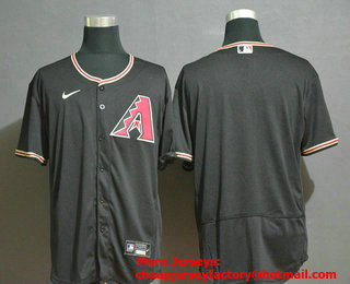 Men's Arizona Diamondback Blank Black Stitched Nike MLB Flex Base Jersey