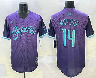 Men's Arizona Diamondbacks #14 Gabriel Moreno Purple 2025 City Connect Limited Jersey