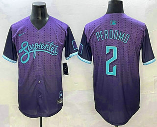 Men's Arizona Diamondbacks #2 Geraldo Perdomo Purple 2025 City Connect Limited Jersey
