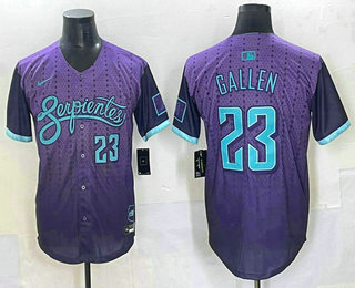 Men's Arizona Diamondbacks #23 Zac Gallen Number Purple 2025 City Connect Limited Jersey