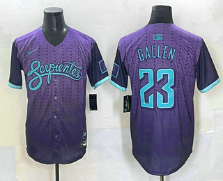 Men's Arizona Diamondbacks #23 Zac Gallen Purple 2025 City Connect Limited Jersey