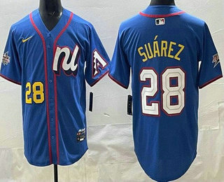 Men's Arizona Diamondbacks #28 Eugenio Suarez Blue 2025 All Star Limited Jersey