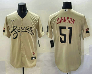 Men's Arizona Diamondbacks #51 Randy Johnson Gold City Connect Limited Stitched Jersey