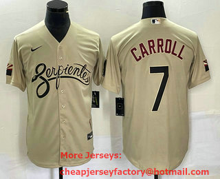 Men's Arizona Diamondbacks #7 Corbin Carroll 2021 Gold City Connect Cool Base Stitched Jersey