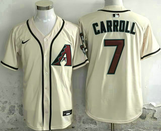 Men's Arizona Diamondbacks #7 Corbin Carroll Cream Nike Limited Stitched Jersey