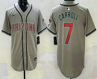 Men's Arizona Diamondbacks #7 Corbin Carroll Gray Limited Jersey