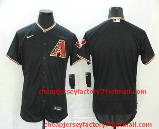 Men's Arizona Diamondbacks Blank Black Stitched Nike MLB Flex Base Jersey