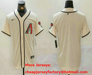 Men's Arizona Diamondbacks Blank Cream Cool Base Limited Stitched Jersey