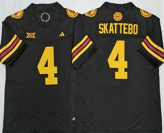 Men's Arizona State Sun Devils #4 Cam Skattebo Limited Black FUSE College Football Jersey