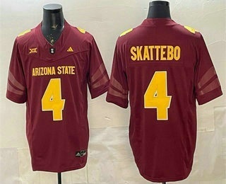 Men's Arizona State Sun Devils #4 Cameron Skattebo Limited Red 2025 FUSE College Football Jersey