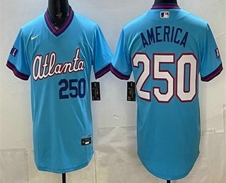 Men's Atlanta Braves #250 America Light Blue 2026 City Connect Stadium Jersey
